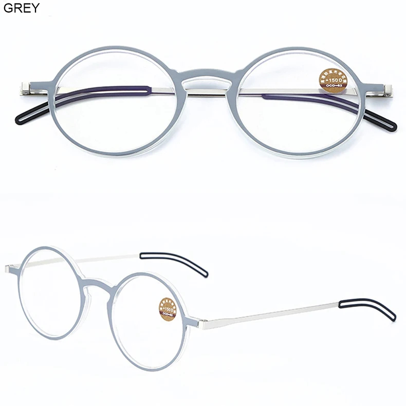 Mai Blume Anti-blau Lesebrille Dünne Protable Presbyopie Brillen Mit Fall Runde Brille Rahmen Für Männer Leser + 1,5 + 2 – Detail 9