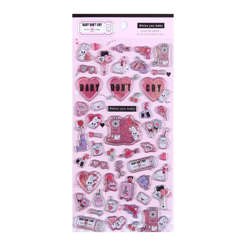 Laser Love Sweet Candy Cartoon Decorative Stationery Stickers Scrapbooking DIY Diary Album Stick Label