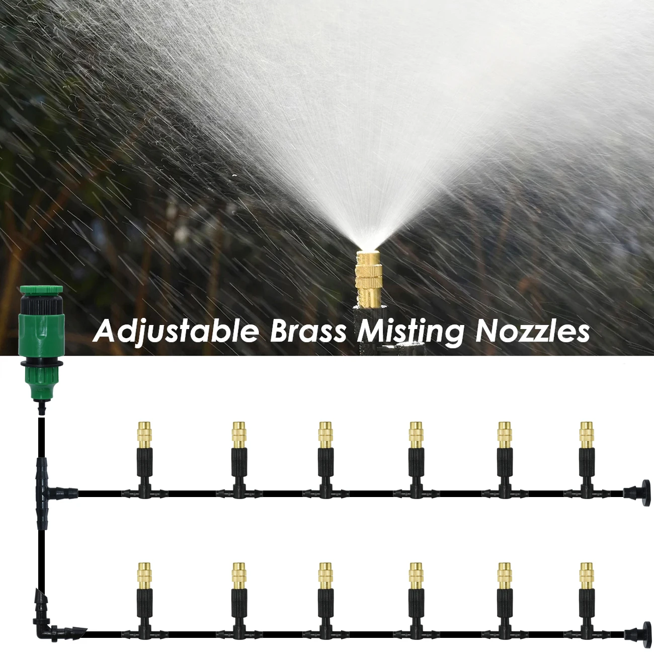 KESLA 5M-30M Gartenbewässerung Outdoor Beschlagen Kühlsystem Bewässerung 1/4'' Messing Zerstäuberdüsen 4/7mm Schlauch Terrasse Gewächshaus – Detail 5