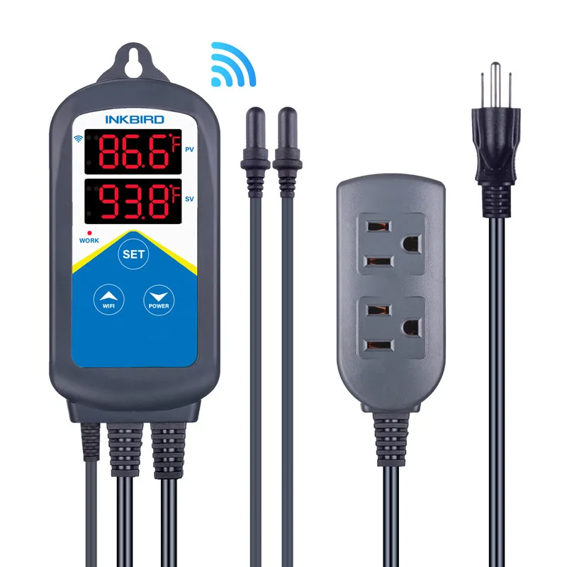 INKBIRD ITC-306A WIFI cyfrowy termostat podwójny tryb ogrzewania Carboy akwarium domowe warzelnictwo z 2 sondami kontrola aplikacji