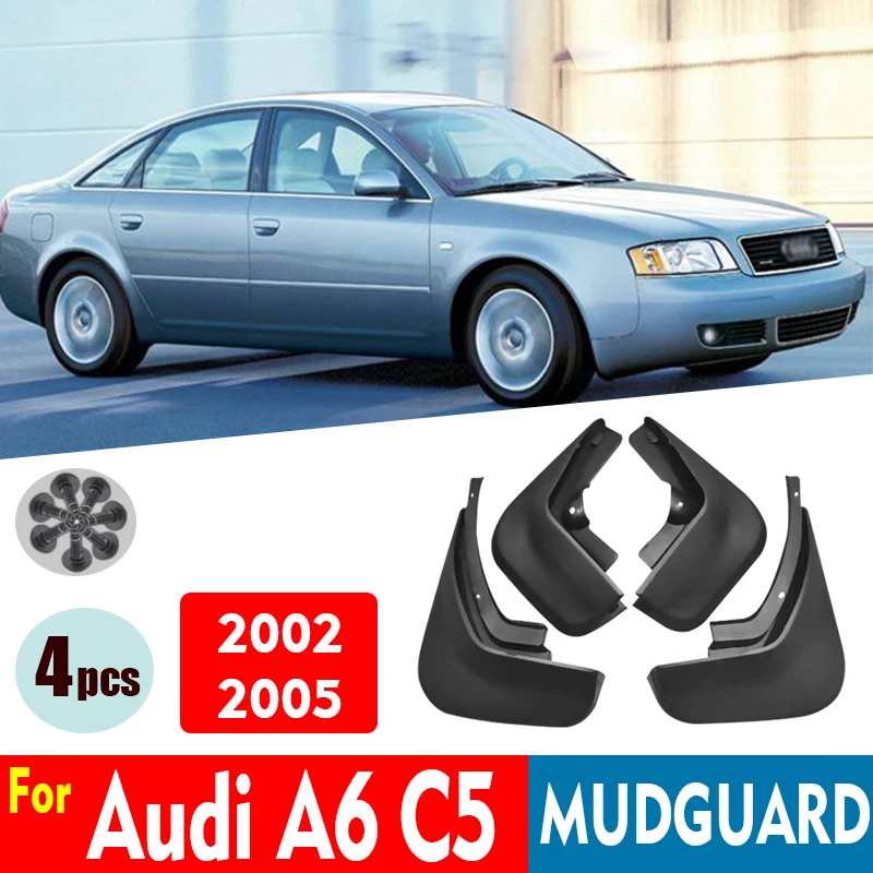 2002-2005 Mudflaps FOR Audi A6 C5 Mudguards Fender Mud Flap Guard Splash Mudguard Car Accessories Auto Styline Front Rear 4pcs