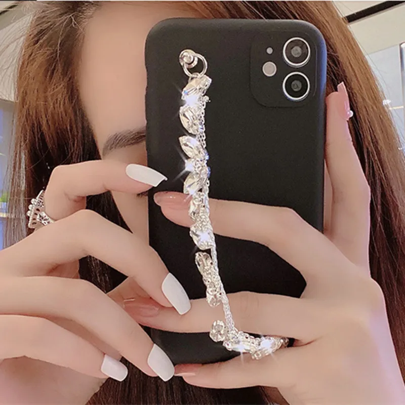 Crystal Chain Bracelet Phone Case For Samsung Galaxy A54 A34 A14 A71 A51 A31 A21 A11 A30S A50S A70S M11 Note 10 20 Ultra Cover