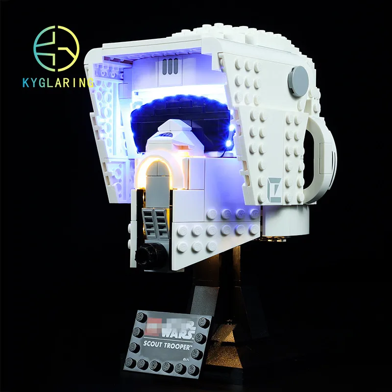 Kyglaring Led Lighting Set DIY Toys for 75305 Star Scout Trooper Helmet Collectible Building Wars