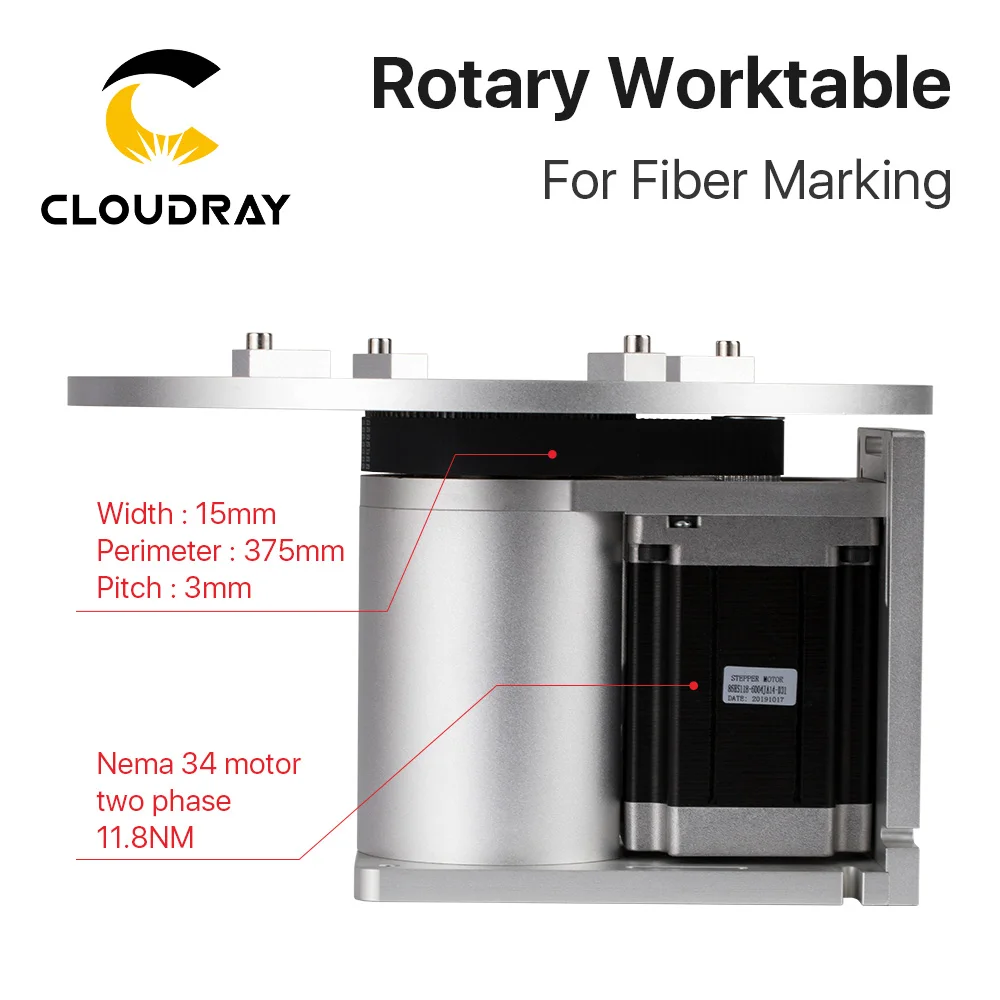 Cloudray Rotary Worktable Diameter 300mm Working Area Rotry Device + DM860S Driver for Fiber & Co2 DIY Marking Expansion Axis