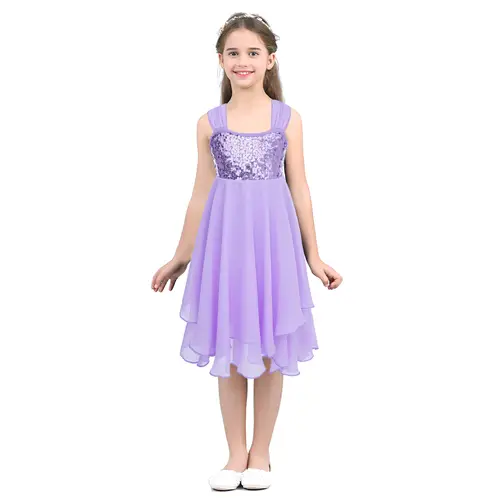 Tulle Princess Ball Gown Teens Ballerina Leotard Dress Kids Girls Gymnastics Ballet Tutu Sequins Top Chiffon Dress Dance Wear - Image 8