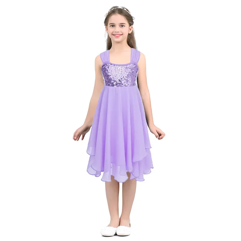 Tulle Princess Ball Gown Teens Ballerina Leotard Dress Kids Girls Gymnastics Ballet Tutu Sequins Top Chiffon Dress Dance Wear - Image 8