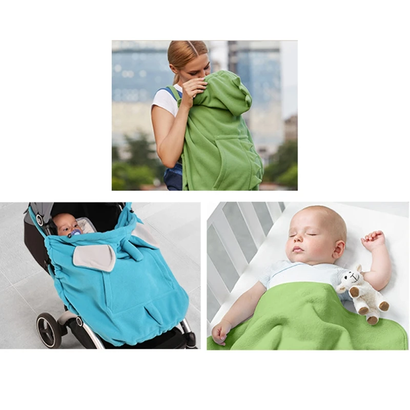 Baby Carrier Cover Hooded Stretchy Cloak Multifunctional Baby Cartoon Cloak Windproof Newborn Thicken Warm Stroller Cover