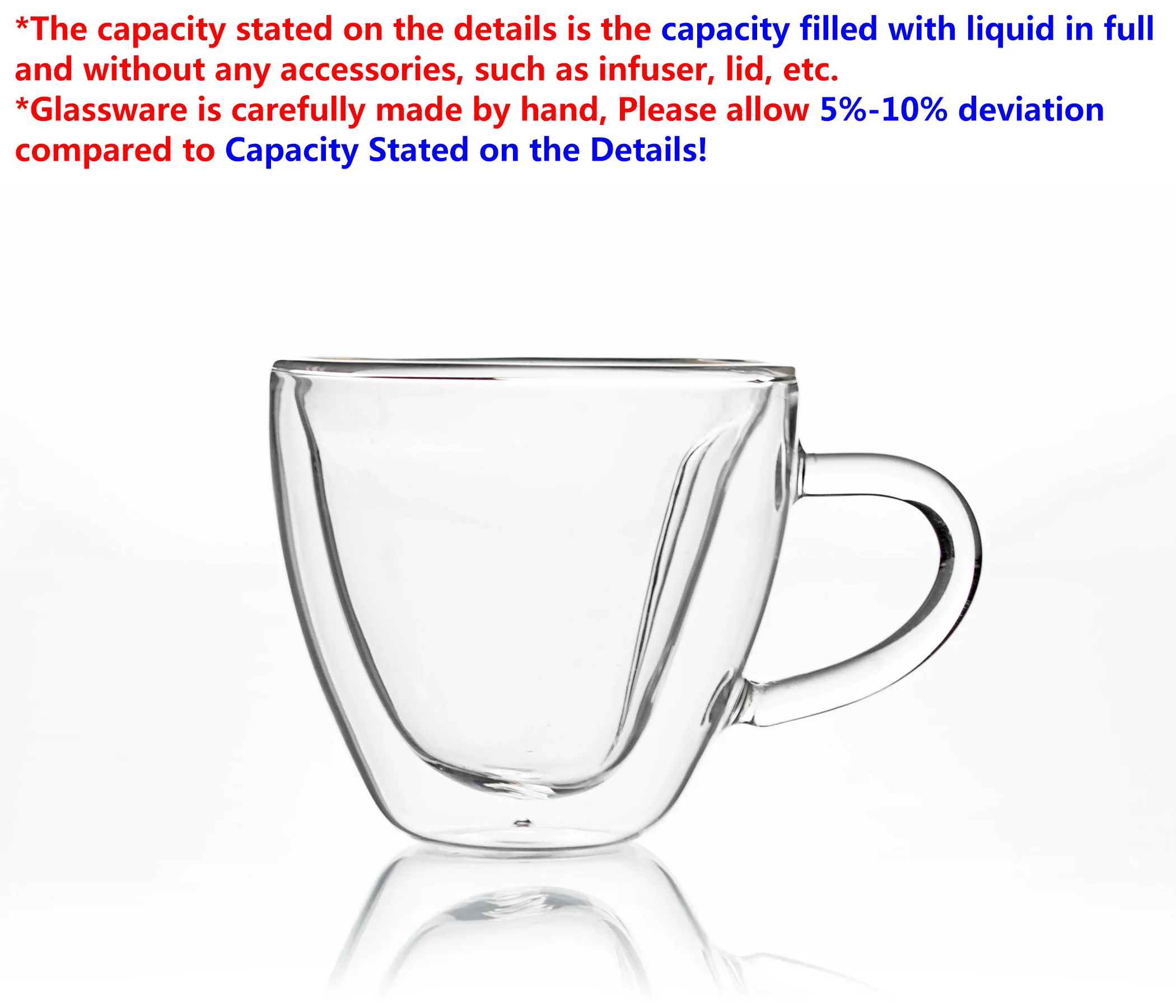 Lots Heart-shaped Heat Resistant Glass Double Wall Tea Coffee Cup 140ml