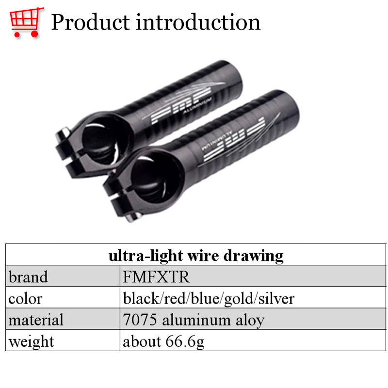 FMFXTR Bicycle Bull Horn Handlebar Wear-resistant MTB Auxiliary Handlebar Ultarlight Aluminum Alloy Bar End Cycling Part