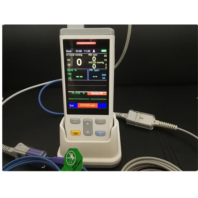 Handheld/Portable Veterinary Mainstream capnograph monitor 3.5inch ETCO2 monitor,ETCO2 sensor,ETCO2 module for animals