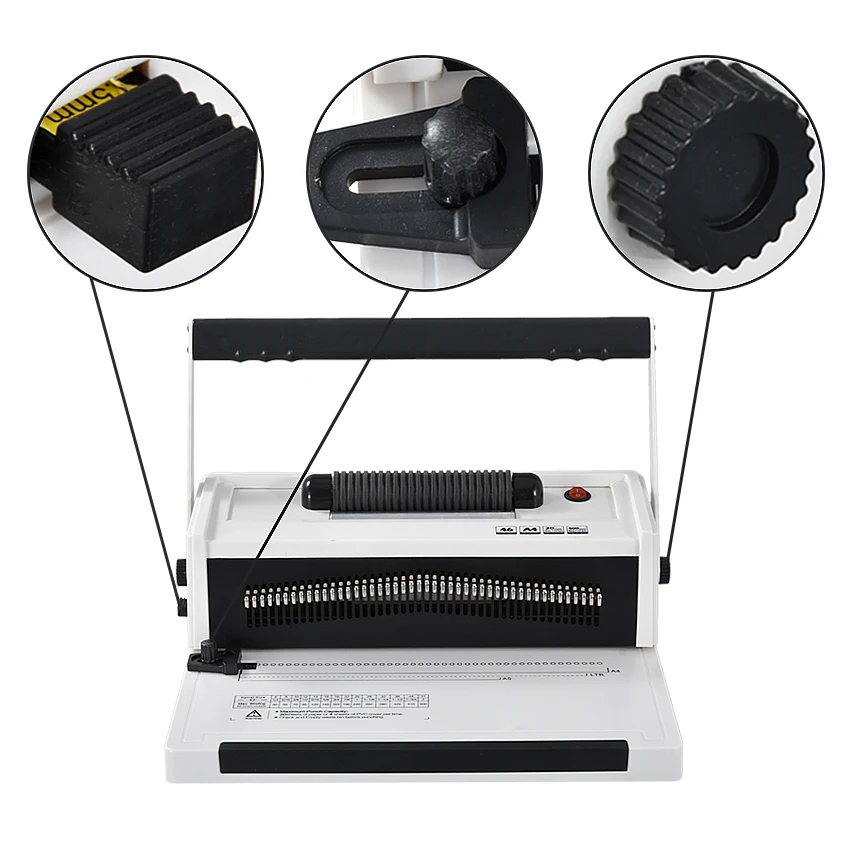 Text binding of single coil spiral ring binding machine of binding machine