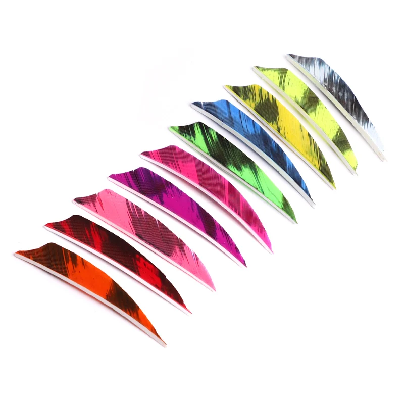 20pcs 3 inches Colourful Real Feather Turkey Feather Nature Feather Vans For DIY Carbon Wooden Archery Hunting Shooting