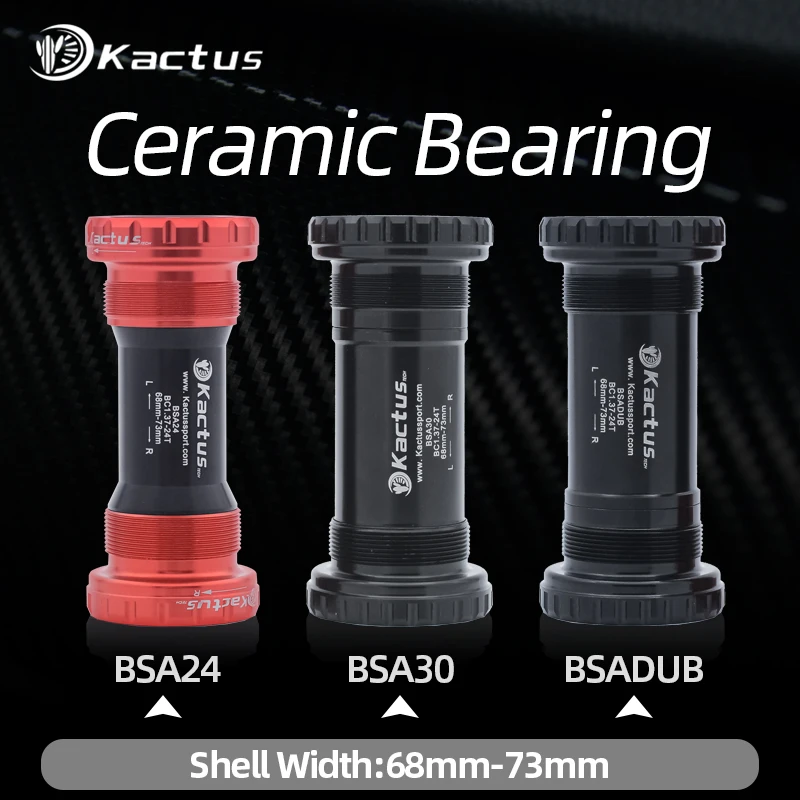KACTUS Zestaw suportu rowerowego z gwintem BSA do ram rowerów szosowych i MTB, oś 68/73, 24/22 i 29/30 mm, pasuje do korb Shimano/SRAM GXP