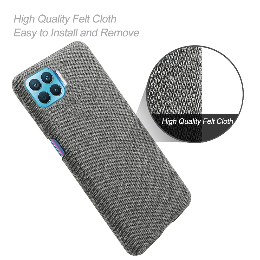 Luxury Febric Cases For OPPO F17 Pro Case OPPO F17 A93 A73 4G Reno 4 Lite Slim Retro Cloth Hard Phone Cover For OPPO F17 Pro