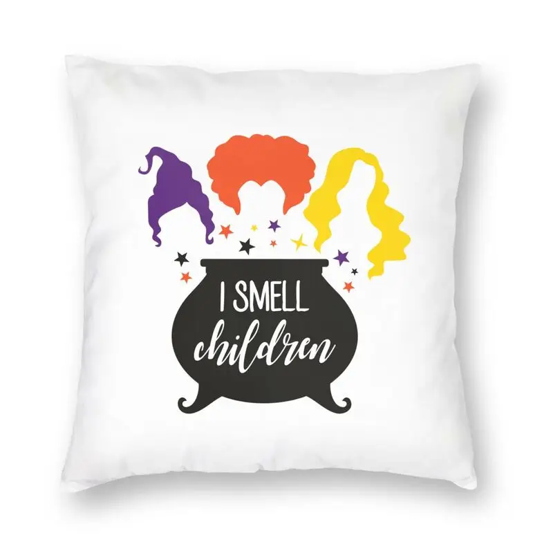 Hocus Pocus I Smell Children Luxury Throw Pillow Covers Bedroom Decoration Horror Movie Halloween Witch Chair Cushion