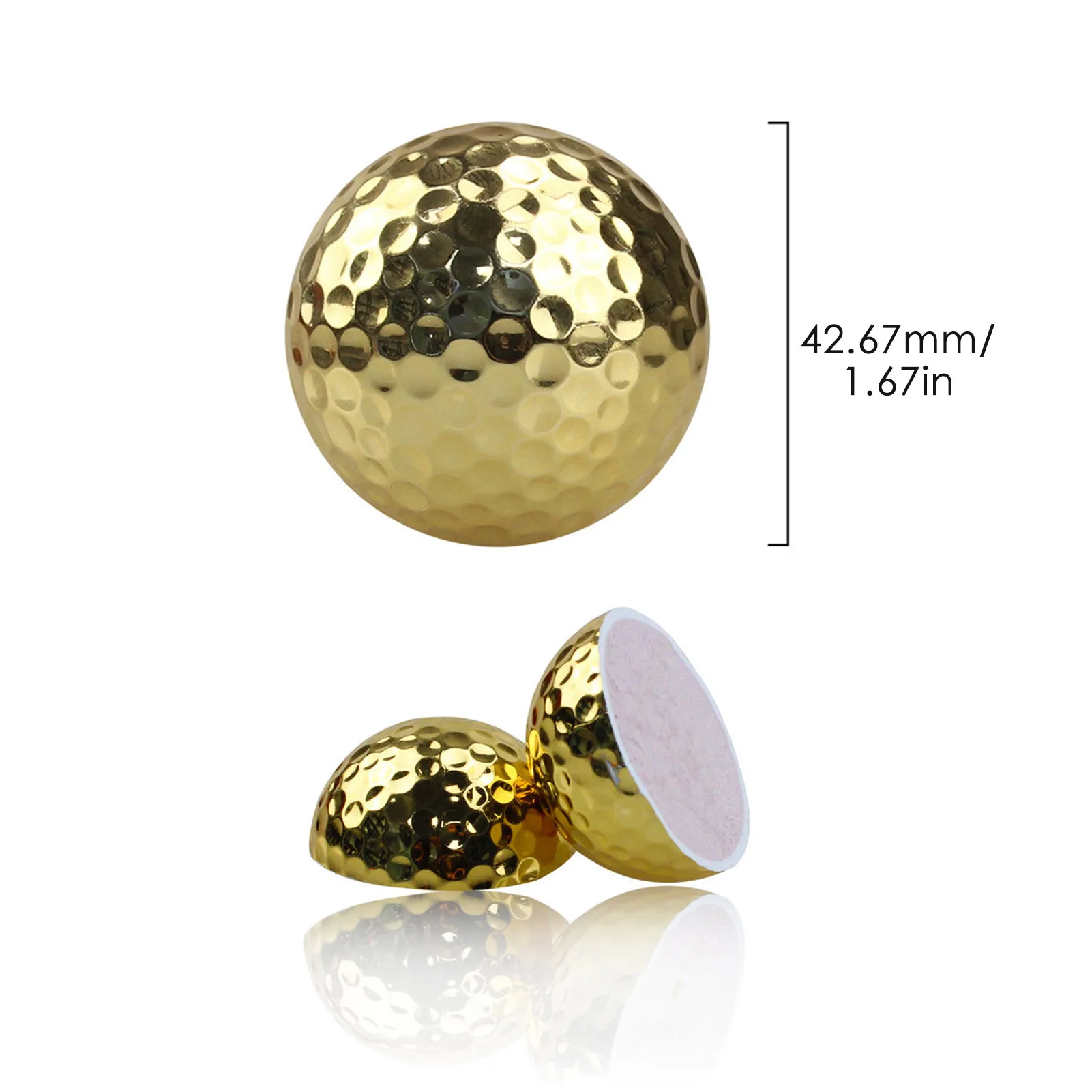 Gold Golf Ball Golf Swing Putter Training Practice Balls Exquisite Golden Plated Training Ball For Golfer Training Aid Accessory