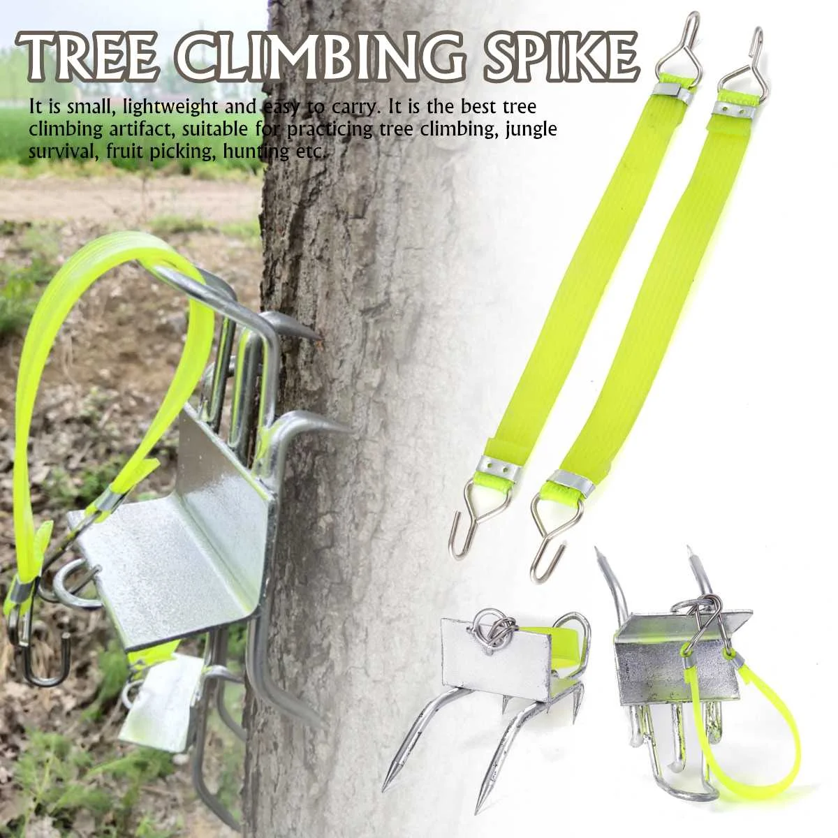 Climbing-Safe-Tool Adjustable Harness Simple-Use New-Tree-Climbing-Tool for Picking Hunting Stainless Steel Pole Spurs Climber