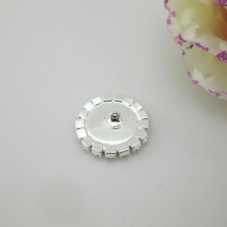 5pcs round clear rhinestone 16 colors pearl metal shank buttons (21mm)