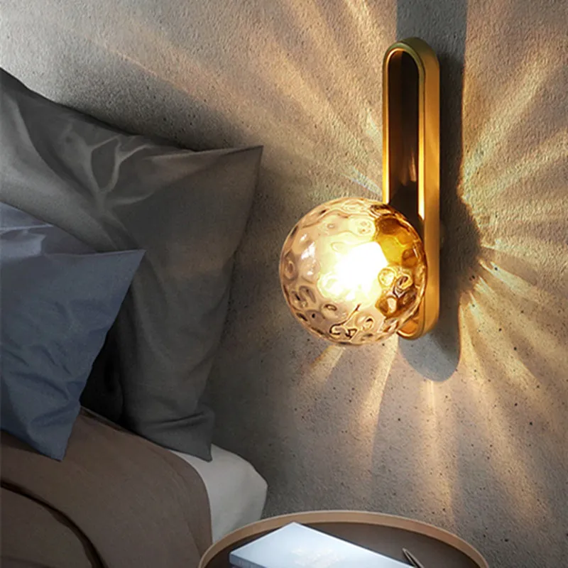 Minimalist American living room wall light corridor aisle mirror headlights magic bean glass ball bedroom bedside luxury light