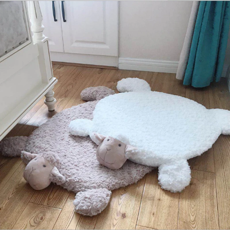 Ins Super Cute Sheep Creative Carpet Home Pet Cartoon Entry Pad Warm Foot Floor Mat Home Decorations Gifts for Friends