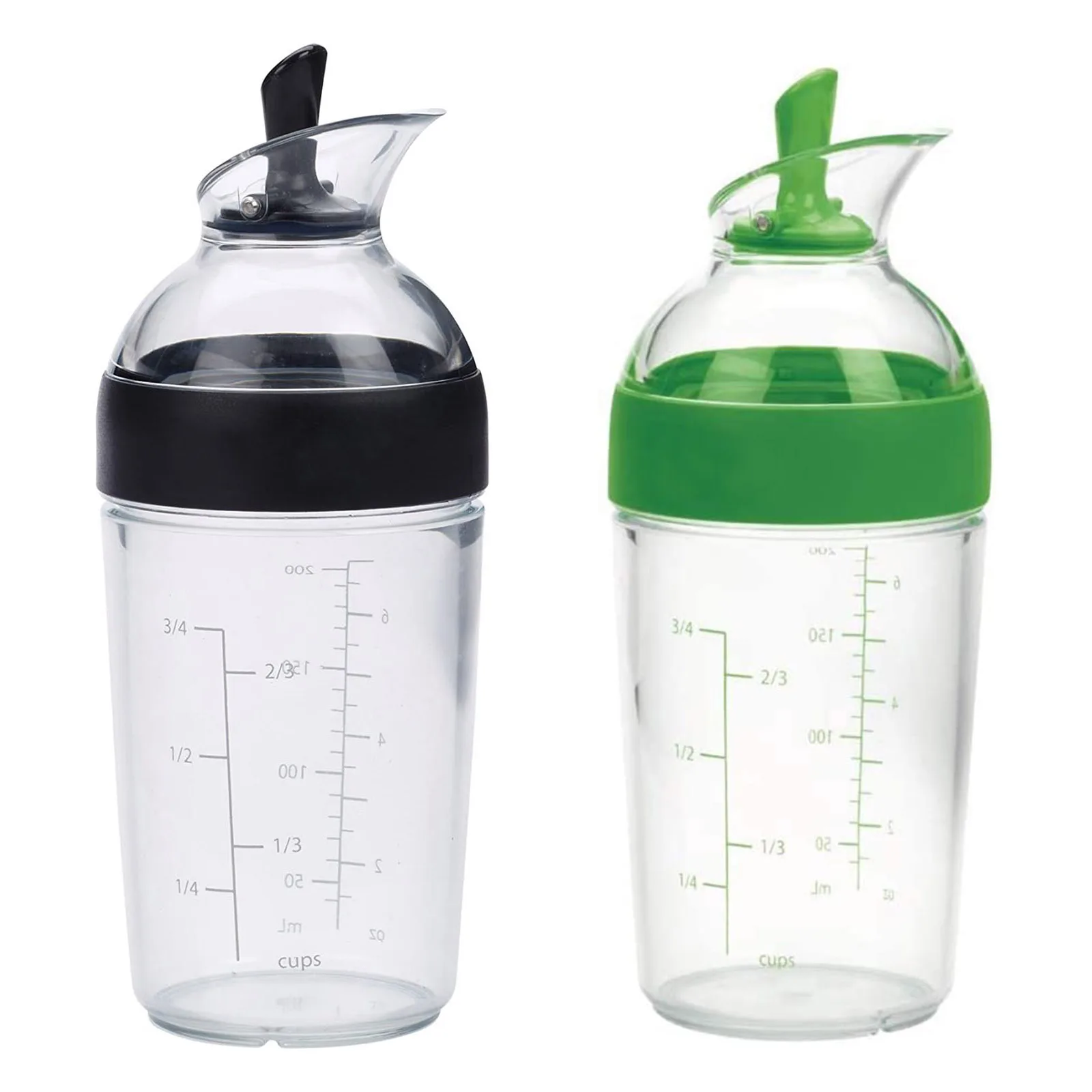 Salad Dressing Shaker Container Sauces Mixer Easy Pour with Measurement Salad Dressing Container Emulsifier Shaker Bottle