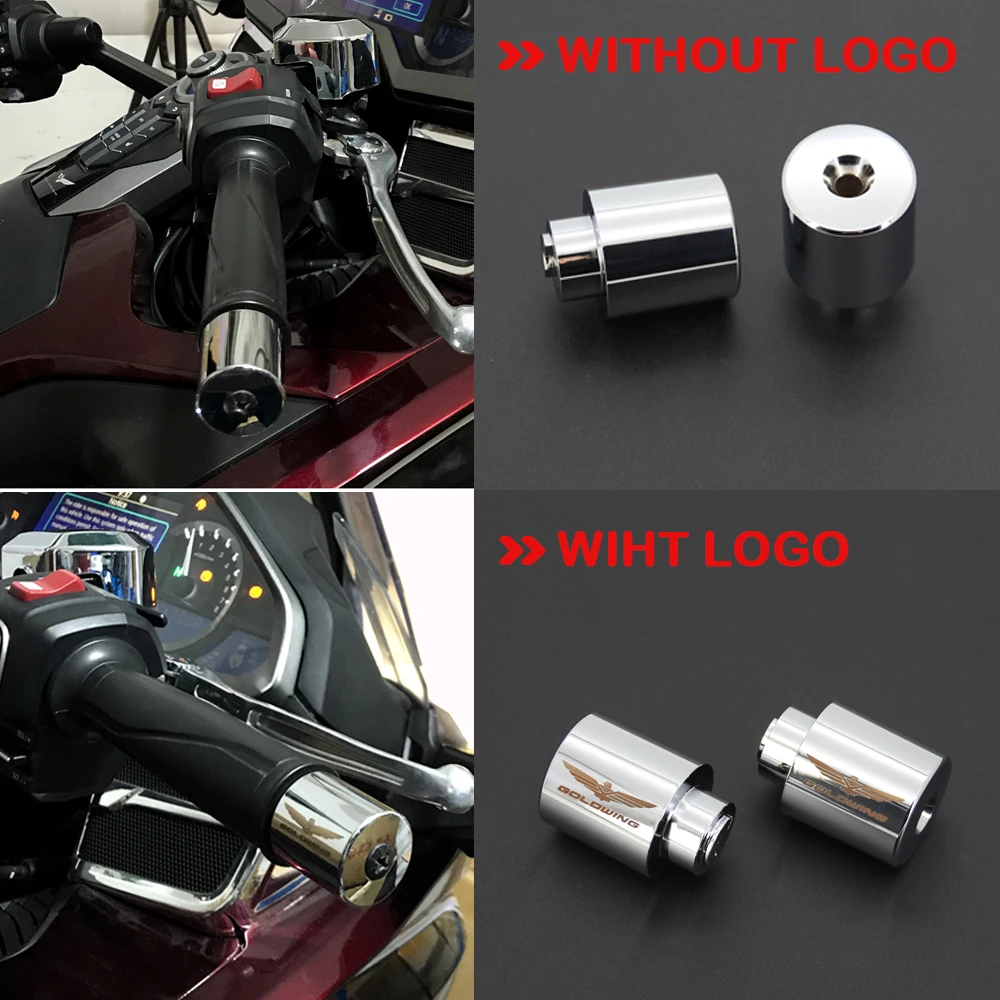 For HONDA Gold Wing 1800 GL1800 GL 1800 2001-2020 rod end counterweight F6B 13-20 chromium handle end handle bar chrome bar ends