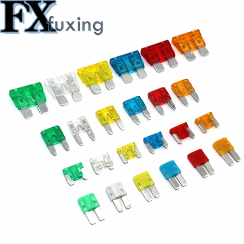 50pcs Fuses Mini Small Medium M2 Micro Car Fuse 1A 2A 3A 5A 7.5A 10A 15A 20A 25A 30A 35A 40A 45A 50A Amp Clip Fuse Car Truck Hot