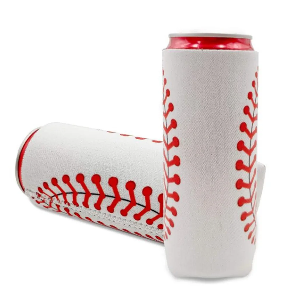 

600pcs Creative Neoprene Can Cooler Sleeve For 330ml Slim Can Holder Sunflower Baseball Pattern Beer Soda Water Can Cover