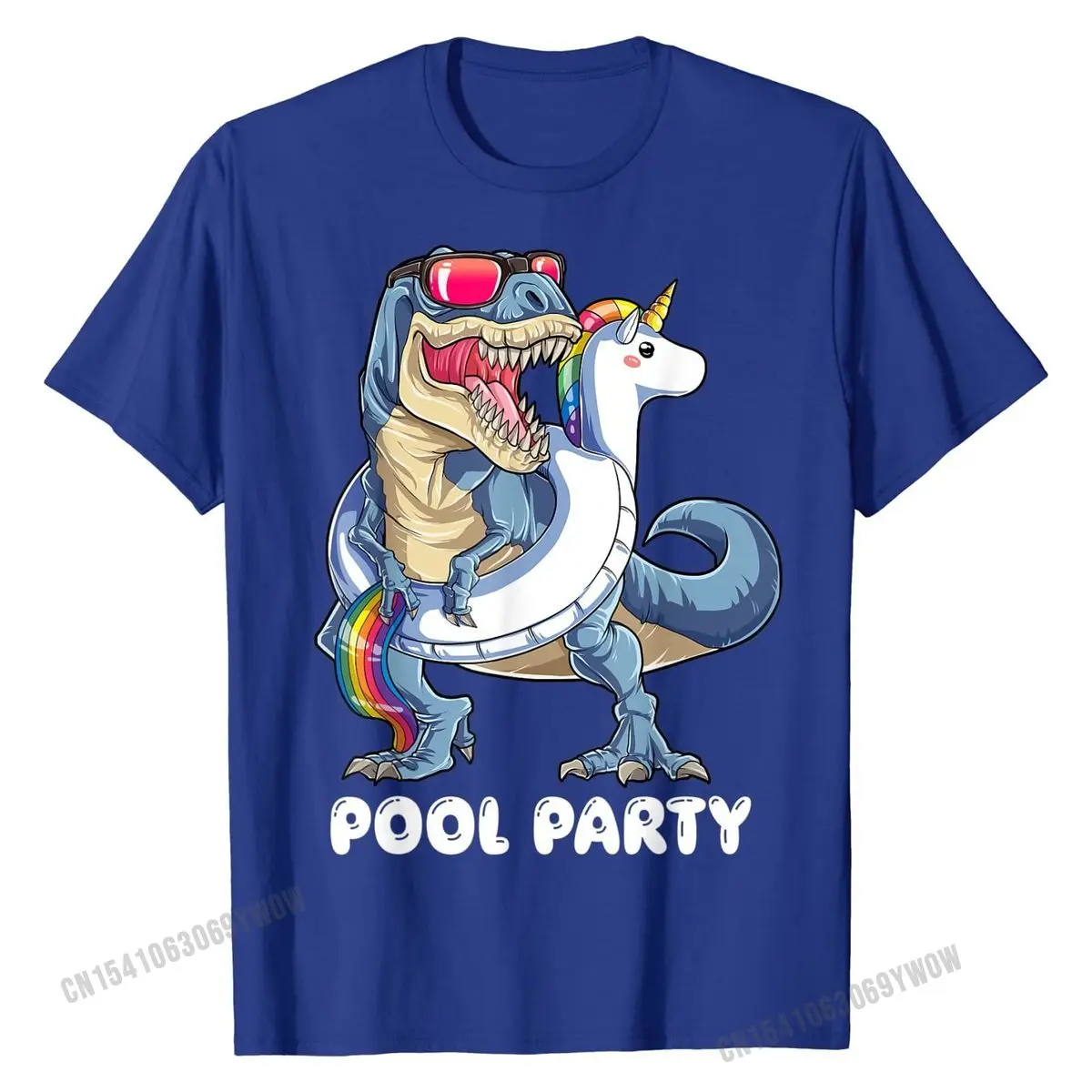 Pool Party Dinosaur Unicorn T shirt T rex Float Rainbow Gift T-Shirt Men Cute Printed On Tops T Shirt Cotton Tshirts Casual