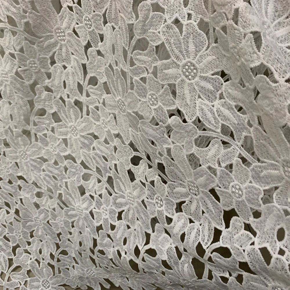 1Yard African Lace Fabric 2021 Milk Silk Embroidery French Lace Fabric High Quality Sewing Material For Nigerian Wedding Dress