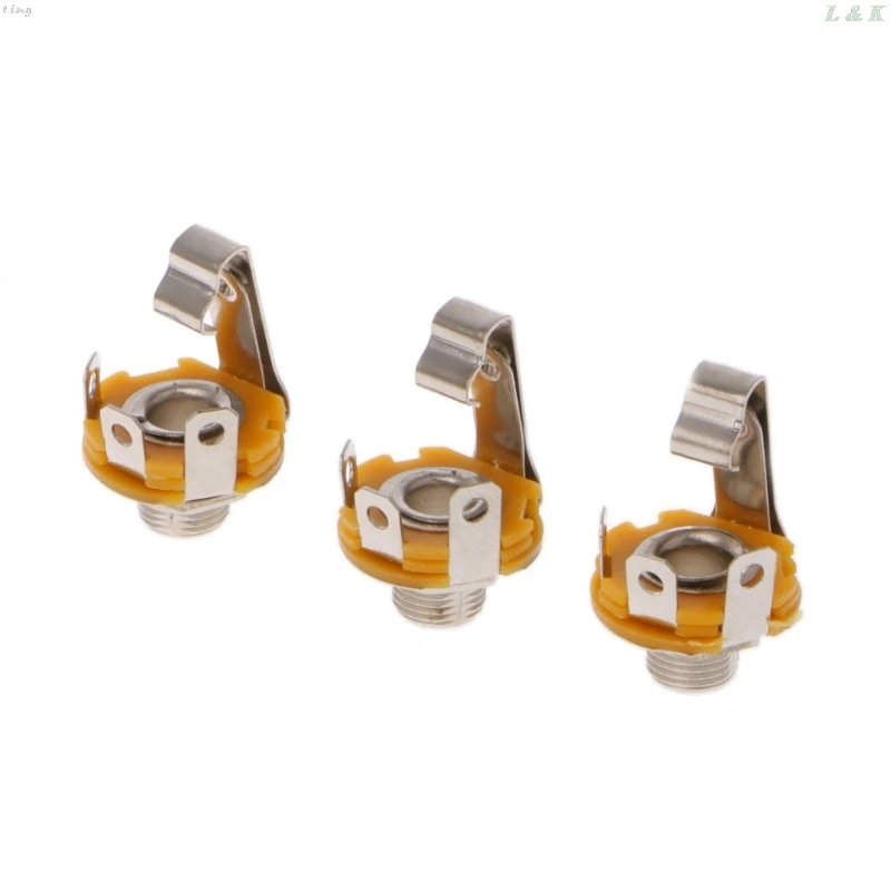 10 Pcs 1/4 Inch 6.35mm Mono Socket Jack Female Connector Panel Mount Solder