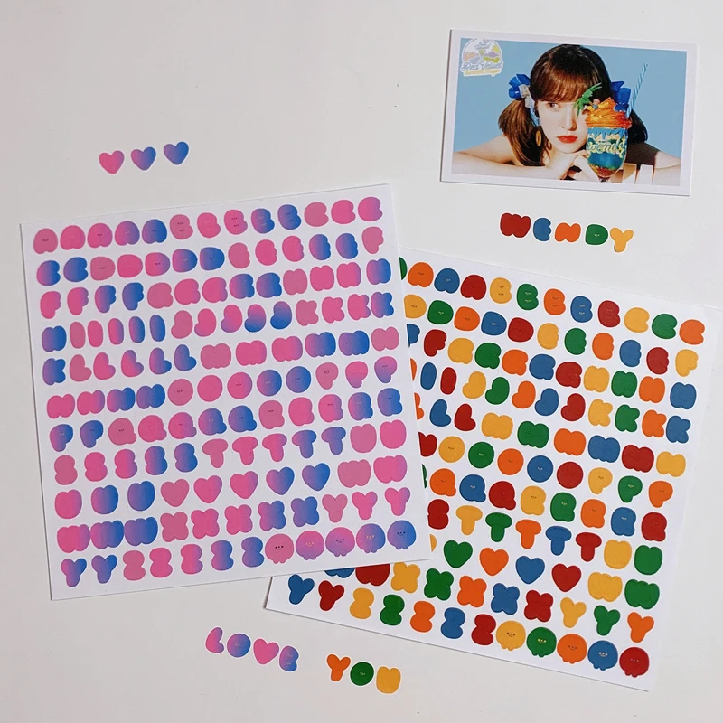 2 Pcs/Set Gradient Colorful English Letters Decorative Stickers Scrapbooking Stick Label Diy Diary Album Stationery Sticker