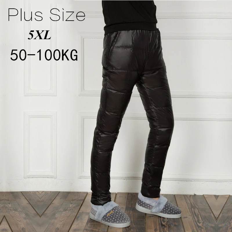 Winter Men's Down Pants 5XL Large Size Thermal 90% White Duck Down Trousers Outdoor Sports Waterproof Windproof Warm Cotton Pant