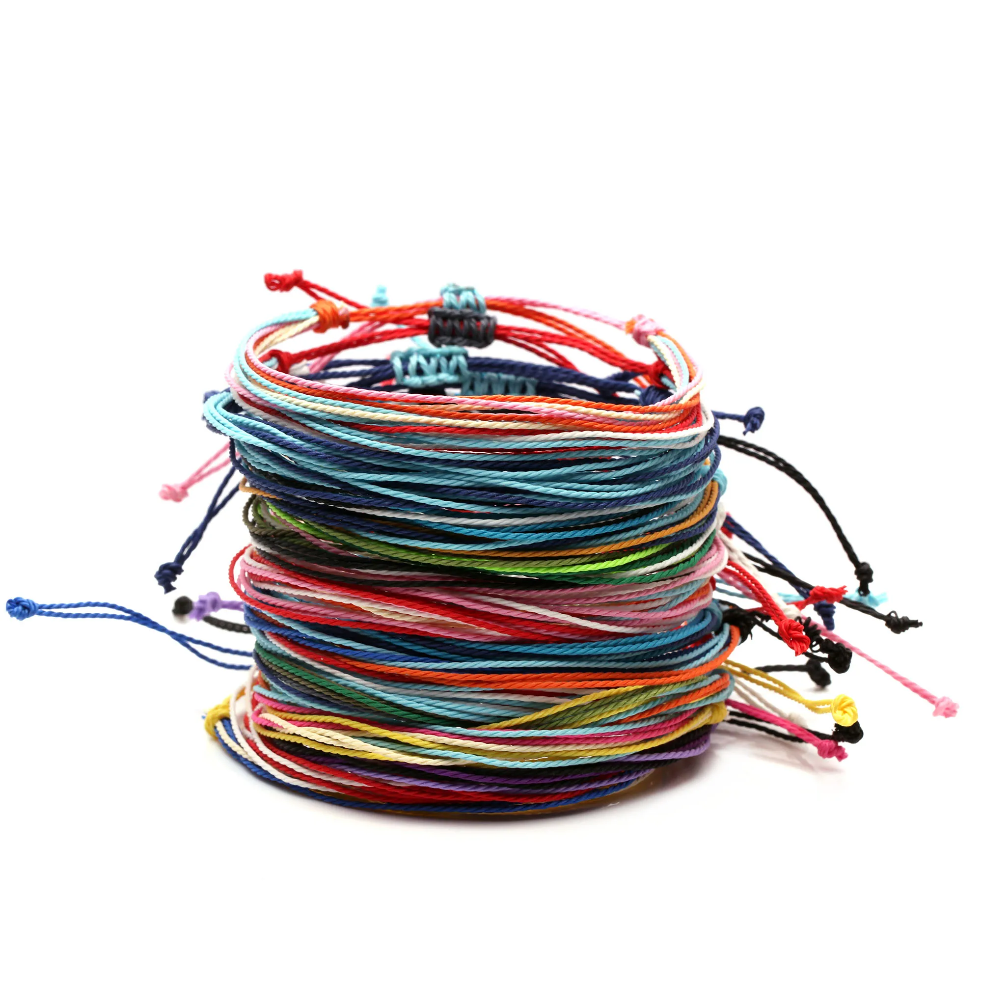 Multicolored Waxed String Braided Bracelets Women Men Waterproof Nine Thread Orange Blue White Colorful LifeBeach Surf  Jewelry