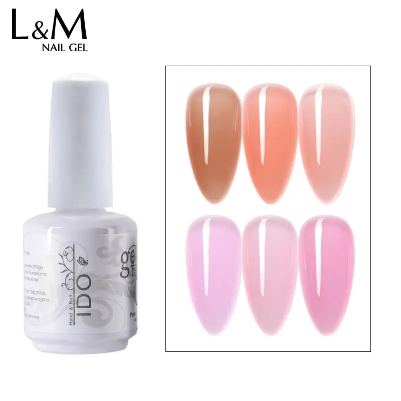 IDO Crystal jelly Gel Nail Polish 6 pcs Candy Jelly Translucent Colours  Home Nail Art Manicure Soak Off UV LED Gel Polish