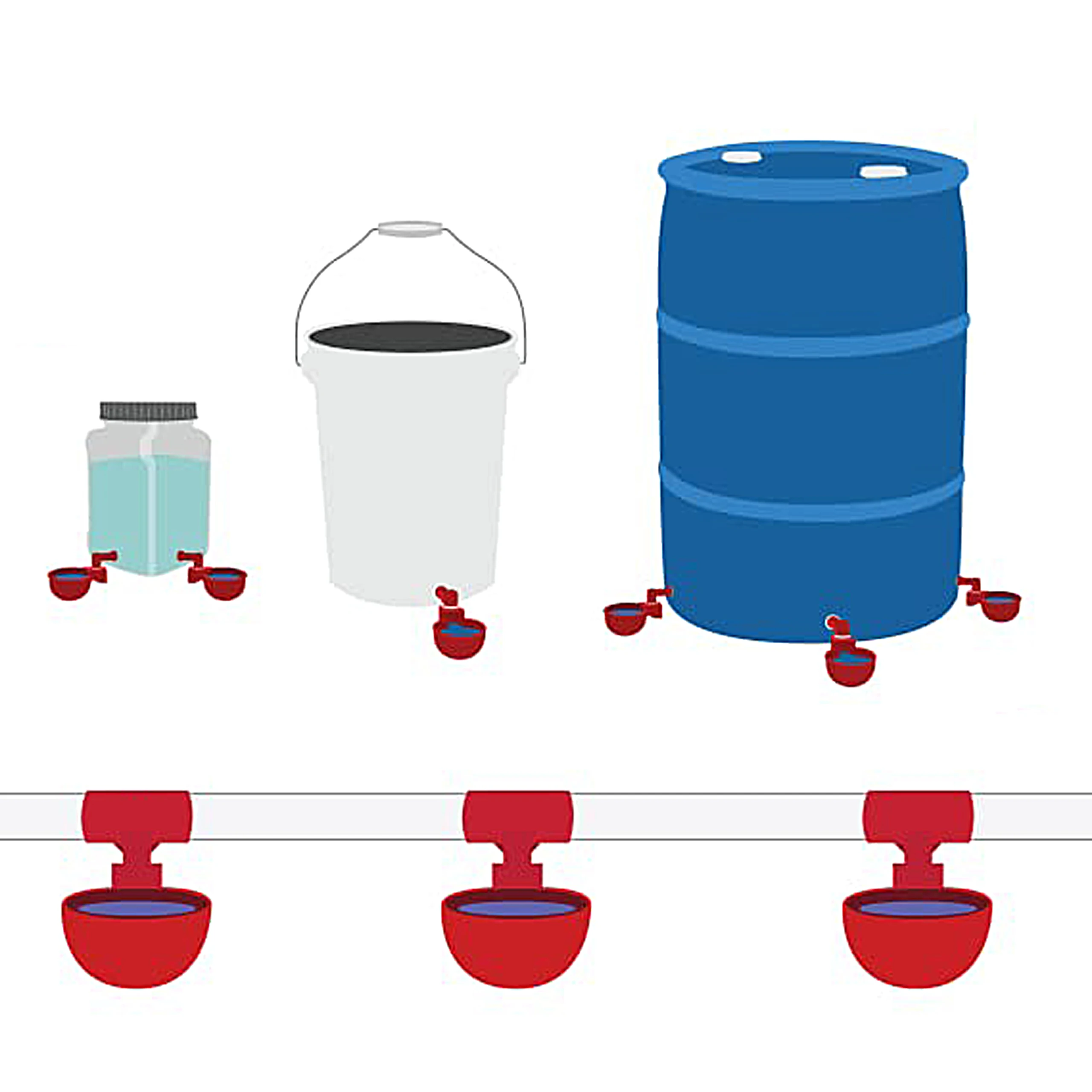 Bebedero automático de plástico para pollos, bebedero de pato, bebedero de aves de corral, suministros de sistema de agua