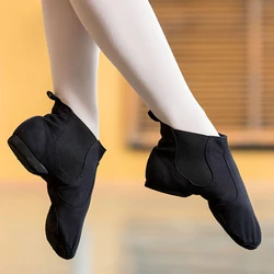 Botines de baile de lona para hombre y mujer, zapatillas de deporte de color negro, botas de Jazz de caña alta, zapatos de baile gemelo Gore