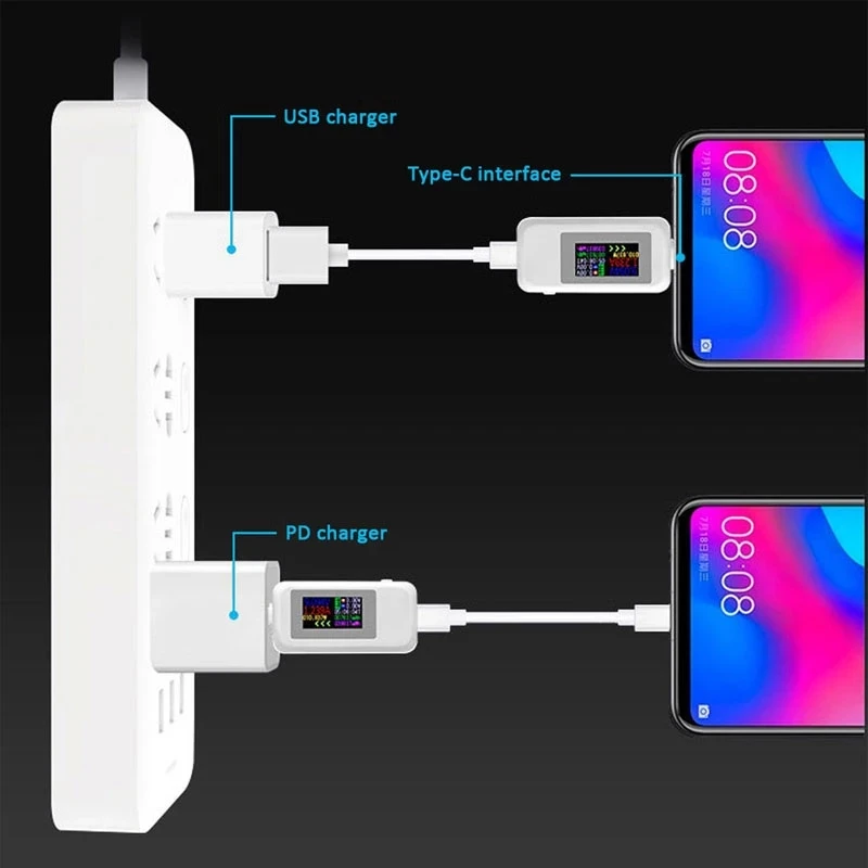 Tester USB 10 In 1 DC Type-C 4-30V voltmetro Timing amperometro Monitor digitale rilevamento banca di alimentazione indicatore di energia Tester di