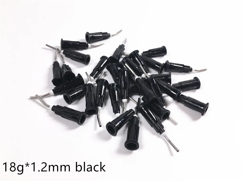 

200~5000Pis Dental Pre Bent Flow Dispensing Tips Flowable Needle Delivery Tip Etching Gel Irrigation Composite 18 Gauge Black