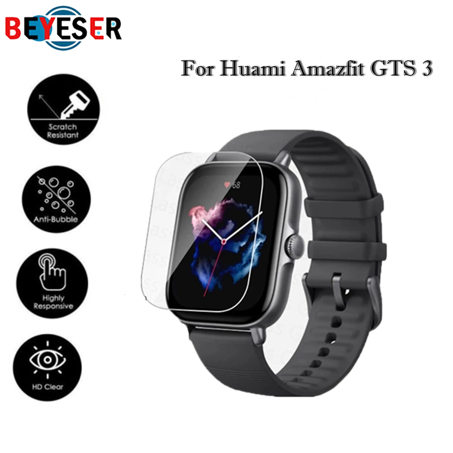 4PCS Soft High Definition Hydrogel Film For Amazfit GTS 3 Smartwatch Screen Protector for Huami Amazfit GTS3 Film Not Glass