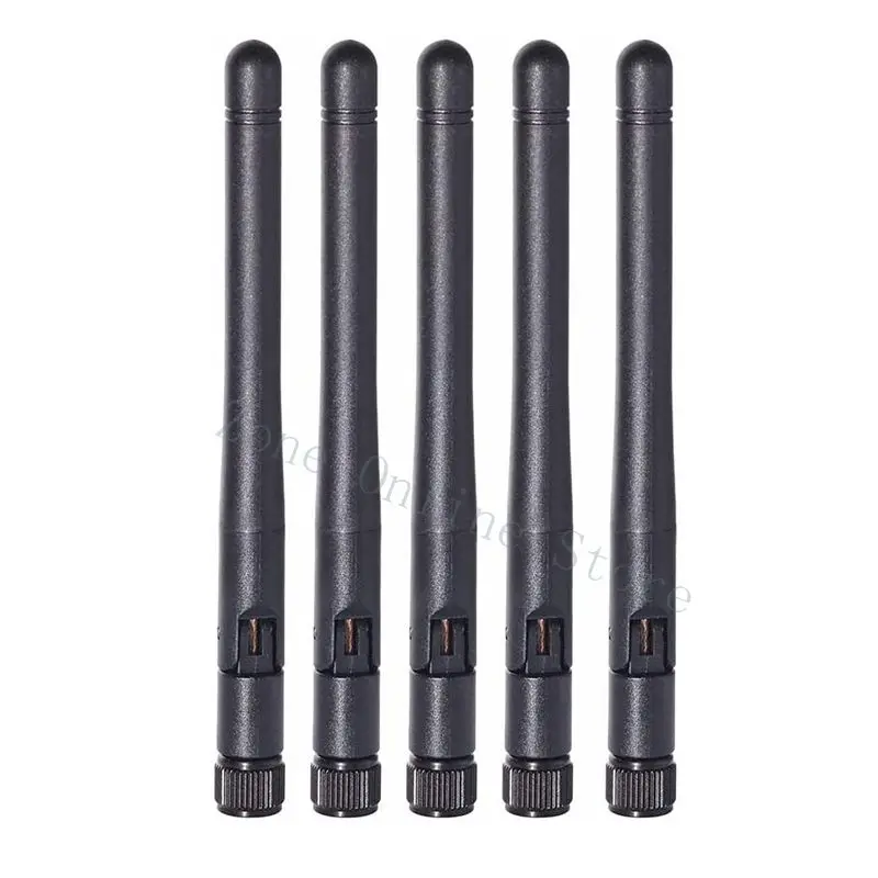 Antena WiFi de banda dupla para segurança de vídeo sem fio, gravador de câmera IP, 3D, macho SMA, 2,4 GHz, 5,8 GHz, 3dBi, 5pcs por lote