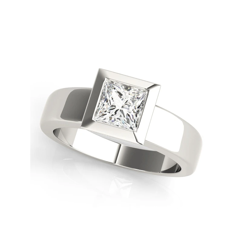 LESF 925 Sterling Silver Square Cut Women Rings Elegant Engagement Wedding Finger Ring Female Gift