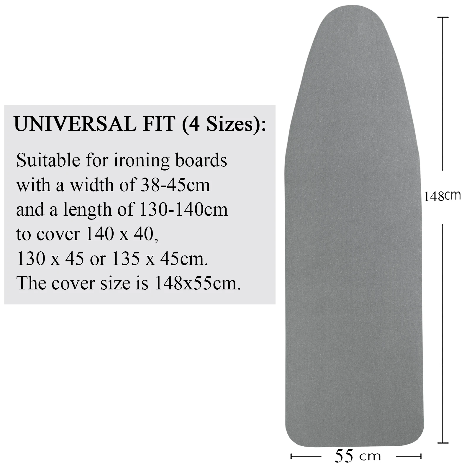 148x55cm Ironing Board Cover Large  Ironing Cover Ironing Board Protective  Non-slip Thick Colorful for Home Cleaner