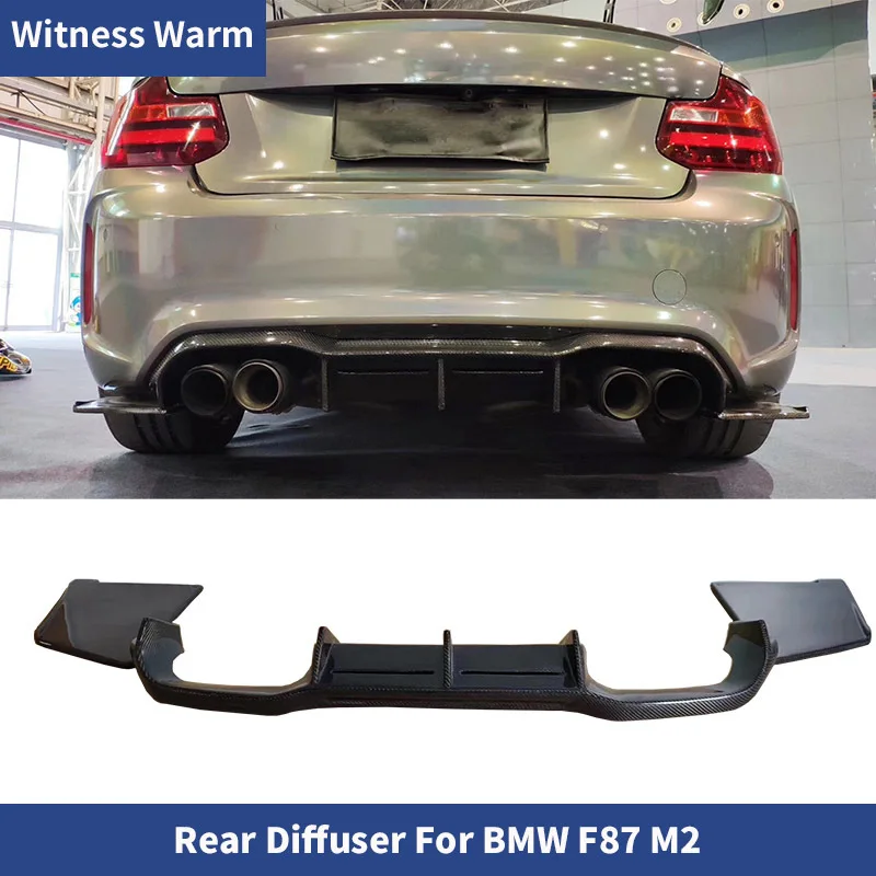 for F87 M2 Carbon Fiber Rear Bumper Diffuser Lip Spoiler for Bmw F87 M2 Coupe 2 Door 2015 2016 2017 2018 2019 Three Set