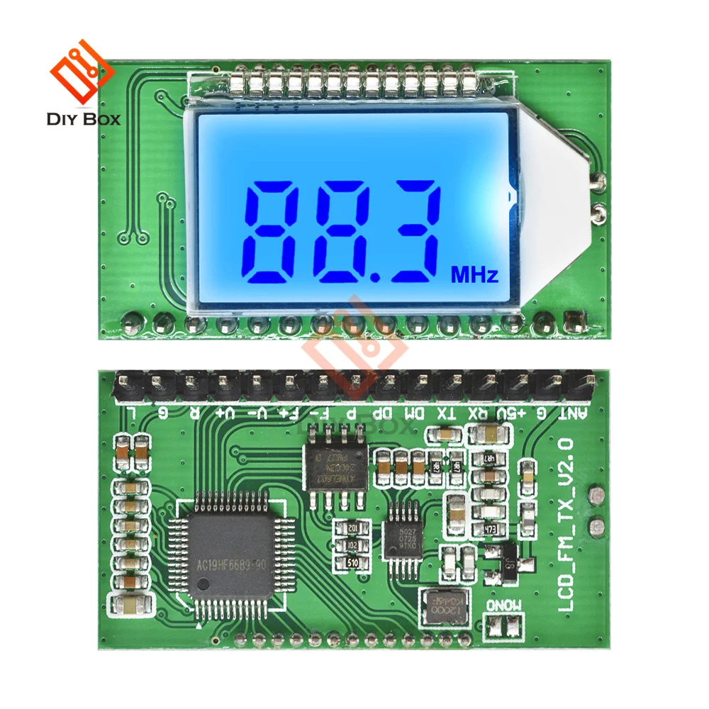 87-108MHZ Digital FM Receiver Module Radio Transmitter Wireless Microphone Stereo Board Digital Noise Reduction LCD Display