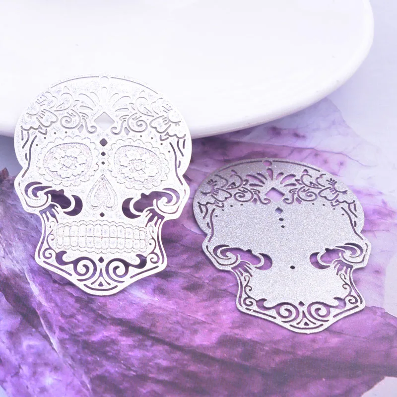 30 Stück AB6070 34*46mm Große Totenkopf-Anhänger Rosa-Korallen-Charm Schmuckzubehör für Ohrringe Halloween-Schmuckherstellung – Detail 7