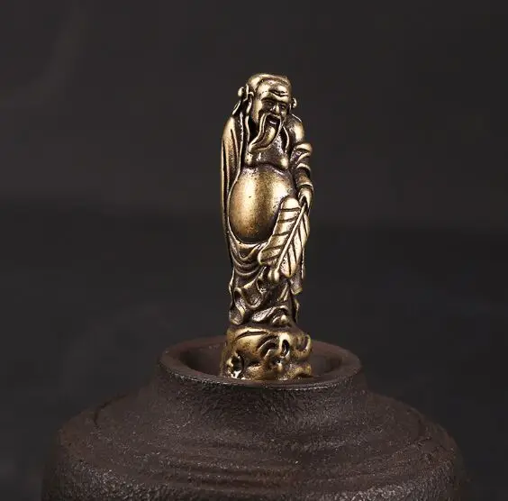 Handmade retro Brass The Eight Immortals Crossing  the Sea statue DIY desktop ornament Miniature Fitting Pendant accessories a52