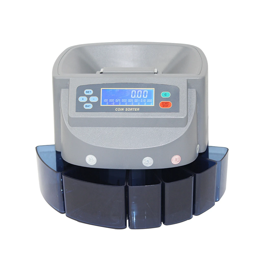 SAR EUR USD BRL TRL Coin Multi Currency Coin Sorter Counter Machine for Bank Shop XD-9005 Counting Value