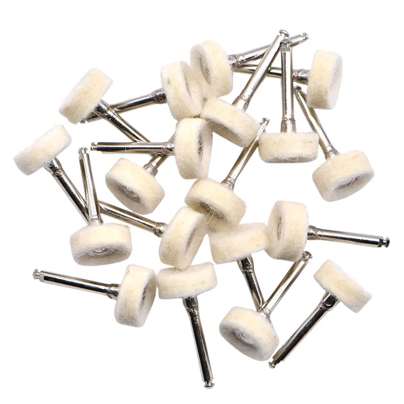 10Pcs/bag Dental Polishing Wheel Wool Cotton Polishing Teeth Polisher Brushes Polishers for Low Speed Contra Angle Handpiece