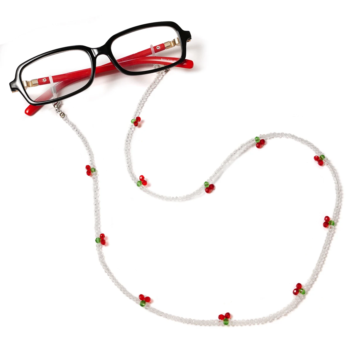 Fashion Transparent Crystal Glasses Chains for Woman Gril Crystal Black Beads Eyeglasses Necklace Metal Sunglasses Cord Lanyard